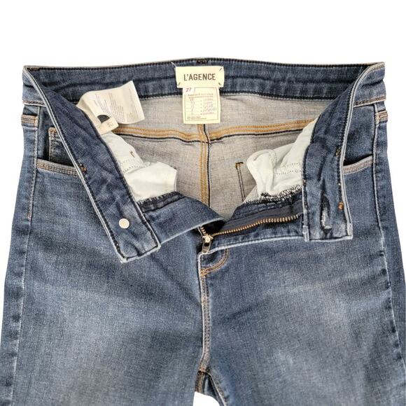 L'AGENCE Margot Dark Vintage Skinny High Rise Super Stretch Jeans Womens 27 - Picture 1 of 13